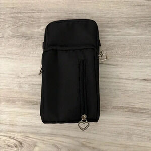 Black Phone Bag with Detachable Strap